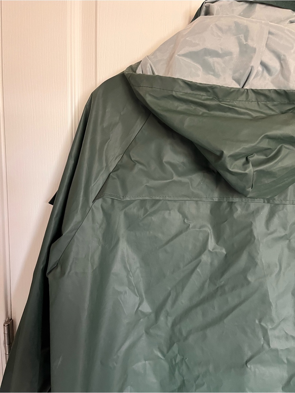 Vintage Academy Broadway Corp Hooded Long Rain Coat Jacket Green Men Size M - Picture 14 of 15